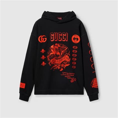 gucci hoodie translaton|Gucci symbols hooded sweatshirt in black .